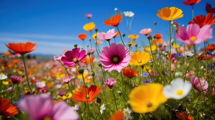field of tulips. Generative AI