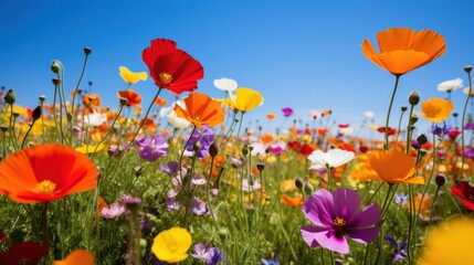 Obraz premium field of poppies. Generative AI