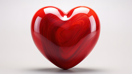 Red heart made for Valentines day, Bright color. Generative Ai