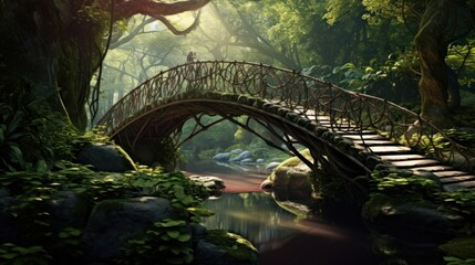 bridge in the park. Generative AI