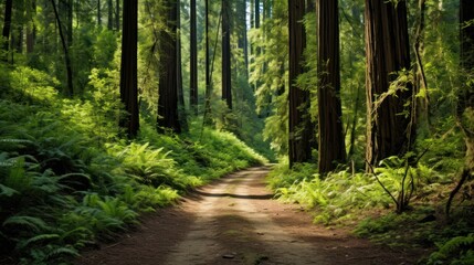 Obraz premium path in the forest. Generative AI