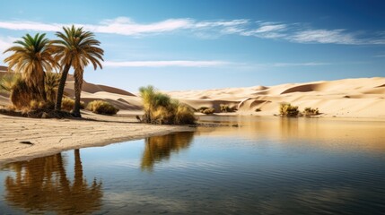Fototapeta na wymiar oasis in the desert. Generative AI