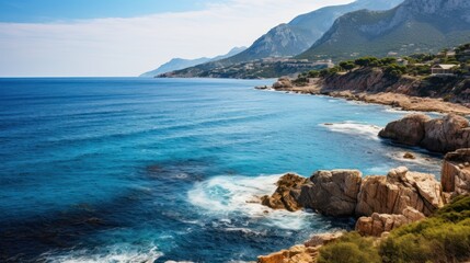 Obraz premium view from the sea. Generative AI