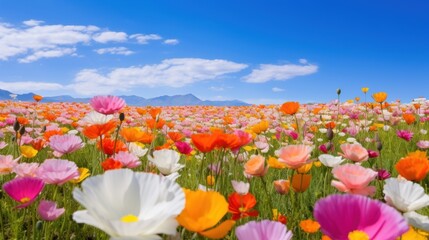 Obraz premium field of tulips. Generative AI