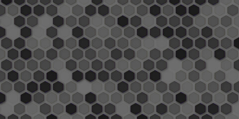 Honeycombs. Background abstract minimalistic texture with many rows of volumetric figures of hexagons lying in the light. Animation. Mobile briquette wall.