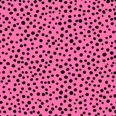 Black Polka Dot on pink backround