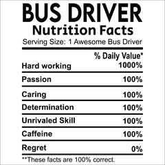 Bus Driver Nutrition Facts