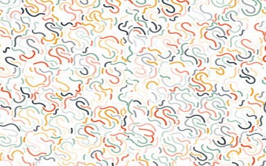 Fun colorful retro line doodle seamless pattern. Creative minimalist style art background for children or trendy design with basic shapes. Simple childish scribble backdrop