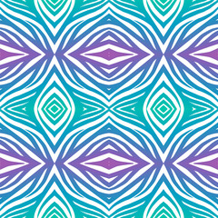 Seamless design vector Beauty flower line art batik ethnic dayak borneo pattern with colourful gradient 
