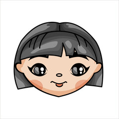 vector illustration portrait girl hairstyle
