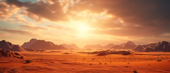 Cinematic African landscape in the vast desert