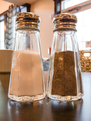 Retro glass salt and pepper shakers