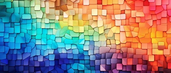 Colorful Rainbow Vivid Mosaic of Paper Art Background