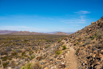 Hiker Along Lone Mountain Trail In Big Bend