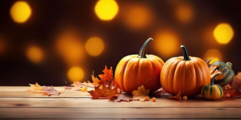 Naklejka na ściany i meble Autumn Delight. Pumpkin Festivities and Halloween Magic. Harvest Hues. Celebrating in Rustic Splendor