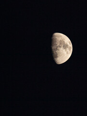Half moon on a clear night