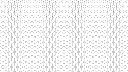 Repeating 3D cubes outline transparent  background