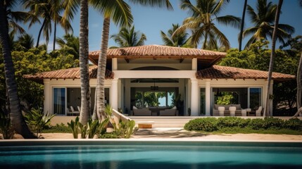 Fototapeta na wymiar A Villa at a tropical beach
