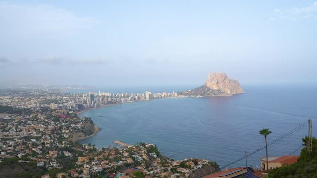 aerial and panoramic view of the bay of Calpe