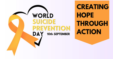 World Suicide Prevention day banner Design, creating hope through action