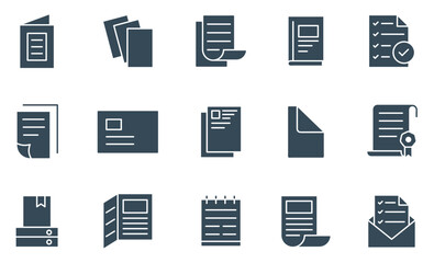 File document icon set. collection of paper and files, management icons vector illustration