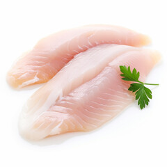 fresh chicken Slices Isolated white background
