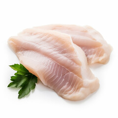 fresh chicken Slices Isolated white background