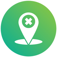 Obraz premium Cancel location Vector Icon Design Illustration