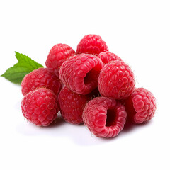 Vibrant Raspberries on a White Background: Freshness in Every Bite
