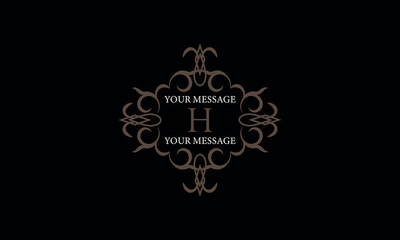 The letter H is made in the style of a modern vector line. Luxury elegant logo. Design examples for cafes, hotels, jewelry, fashion, restaurant
