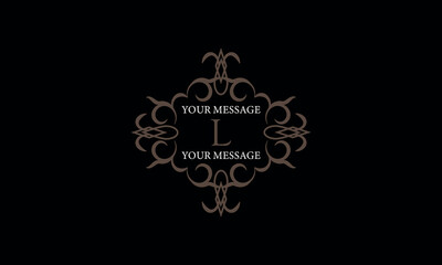 The letter L is made in the style of a modern vector line. Luxury elegant logo. Design examples for cafes, hotels, jewelry, fashion, restaurant