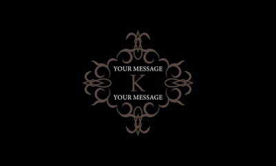 The letter K is made in the style of a modern vector line. Luxury elegant logo. Design examples for cafes, hotels, jewelry, fashion, restaurant