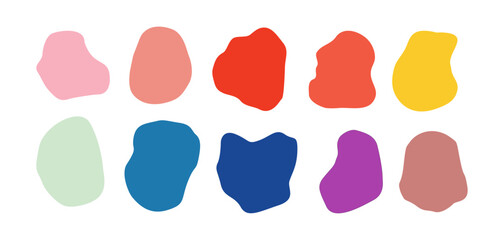 set of blobs abstract shape aesthetic