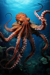 King octopus at the bottom of the sea