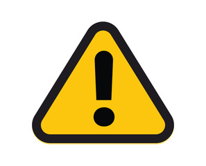 A triangle warning sign with exclamation mark. Isolated vector illustration