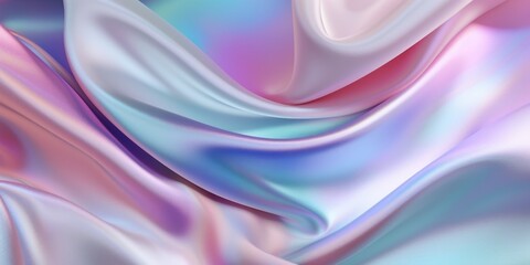 Obraz premium Blue and pink Silk Fabric Texture with Beautiful Waves. Elegant Background for a Luxury Product, generative ai