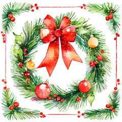 Fototapeta na wymiar christmas wreath decoration isolated transparent background.