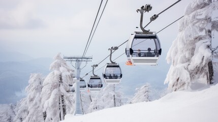 People who like to ski are riding on a special lift that takes them up the mountain.