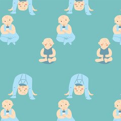 cute baby pattern with small boys of playing