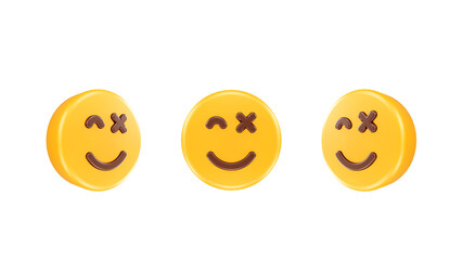 3D Illustration smile Icon For Web Mobile App Social Media Promotion