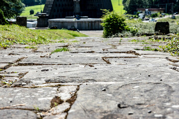 Access path to the memorial to fallen soldiers during the Second World War on Dukla in the Valley of Death, Slovakia