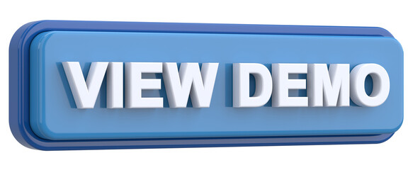 View demo button. 3D illustration.