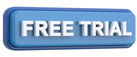 Free trial button. 3D illustration.