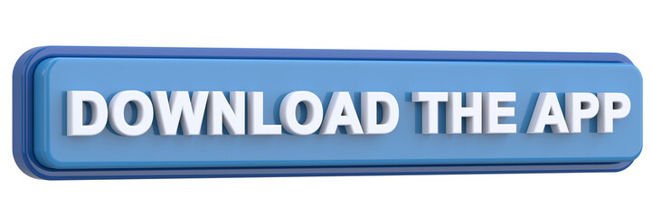 Download the app button. 3D illustration.
