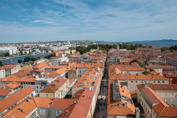 Fototapeta na wymiar View of the old city Zadar from the belltower