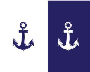 Anchor icon flat style illustration logo template