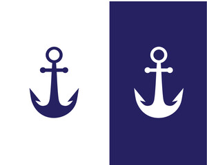 Anchor icon flat style illustration logo template