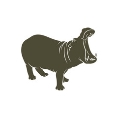 Hippopotamus vector illustration design. Hippopotamus logo design Template.