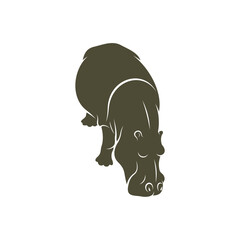 Hippopotamus vector illustration design. Hippopotamus logo design Template.