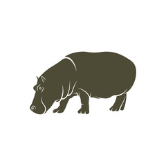 Hippopotamus vector illustration design. Hippopotamus logo design Template.